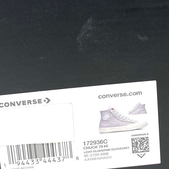Converse Chuck 70 Tri-Panel High Top Light Silver Pink Men's Size Canvas 172936C - Picture 8 of 9